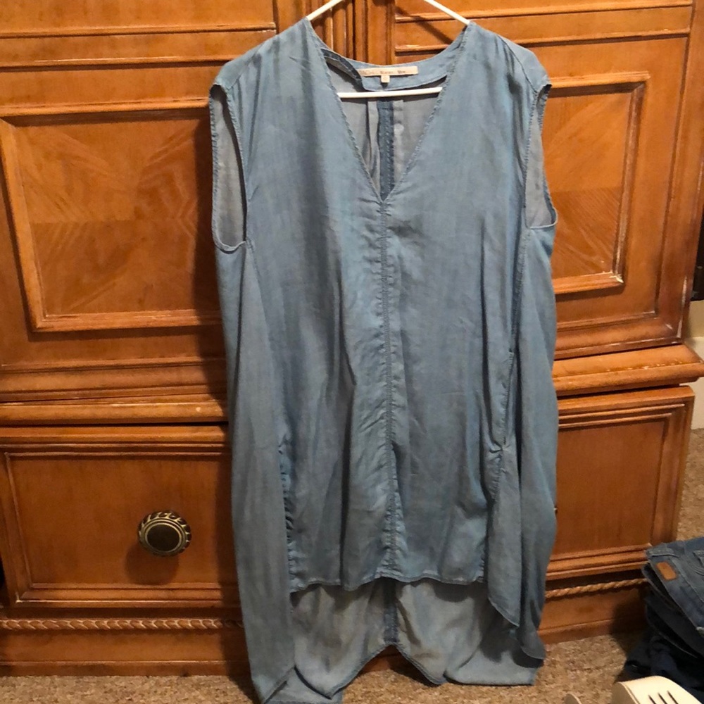 Jean feel maxi dress with pockets